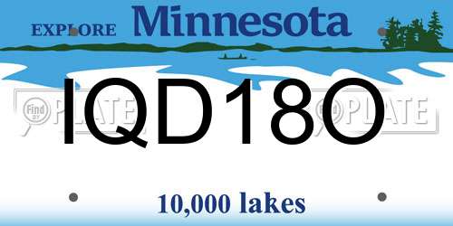 IQD18O Minnesota License Plate