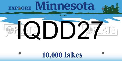 IQDD27 Minnesota License Plate
