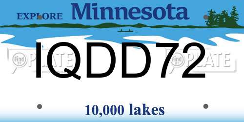 IQDD72 Minnesota License Plate