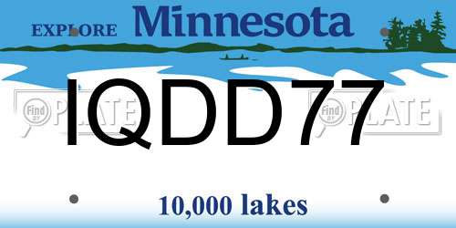 IQDD77 Minnesota License Plate
