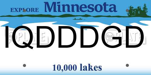 IQDDDGD Minnesota License Plate