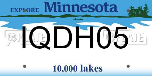 IQDH05 Minnesota License Plate