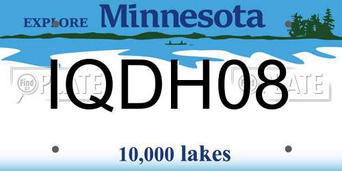 IQDH08 Minnesota License Plate
