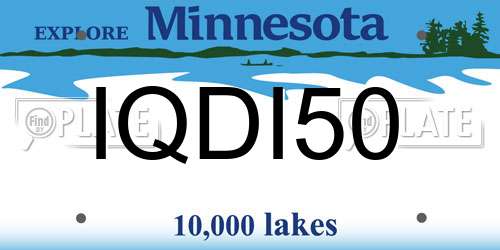 IQDI50 Minnesota License Plate