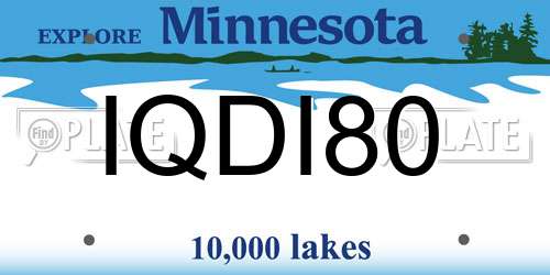 IQDI80 Minnesota License Plate