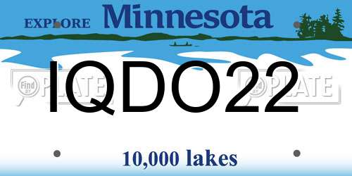 IQDO22 Minnesota License Plate