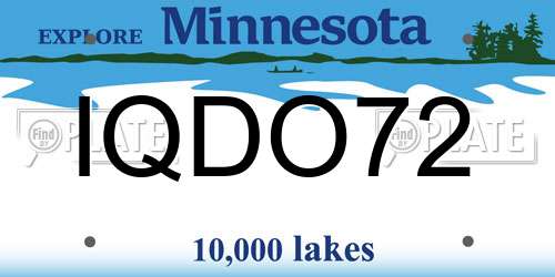IQDO72 Minnesota License Plate