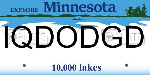 IQDODGD Minnesota License Plate