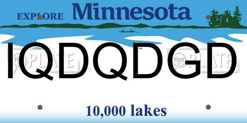 IQDQDGD Minnesota License Plate