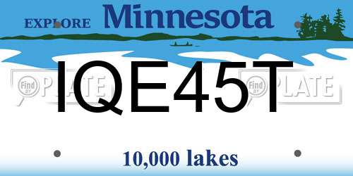 IQE45T Minnesota License Plate