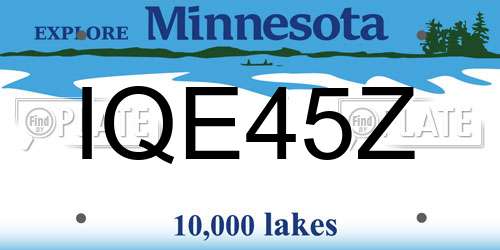 IQE45Z Minnesota License Plate