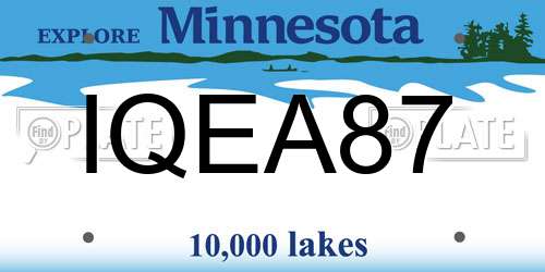 IQEA87 Minnesota License Plate