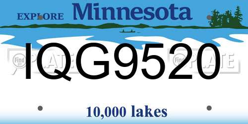 IQG9520 Minnesota License Plate