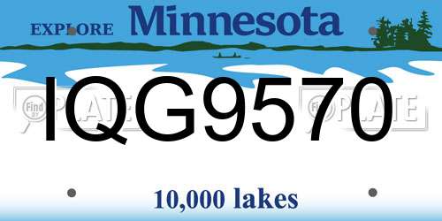 IQG9570 Minnesota License Plate