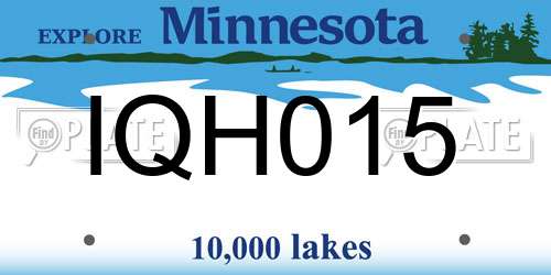IQH015 Minnesota License Plate