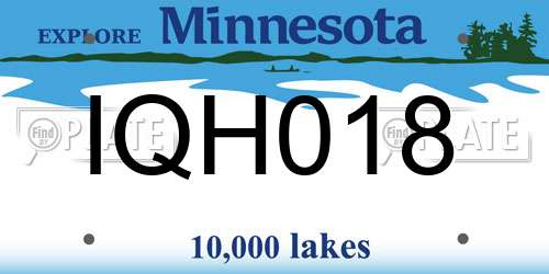 IQH018 Minnesota License Plate
