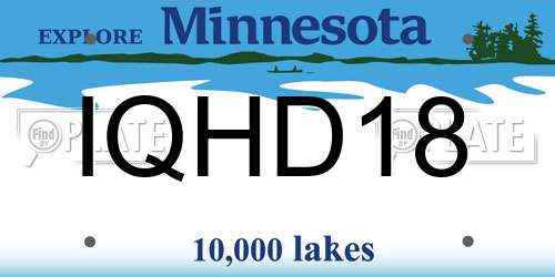 IQHD18 Minnesota License Plate
