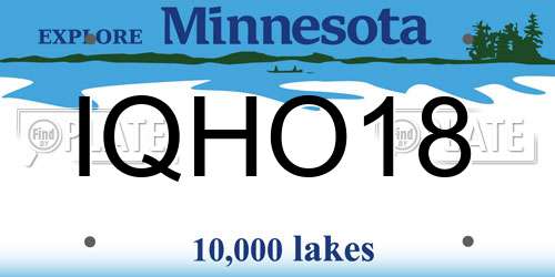 IQHO18 Minnesota License Plate