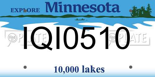 IQI0510 Minnesota License Plate
