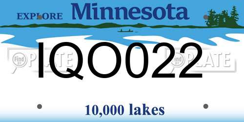 IQO022 Minnesota License Plate