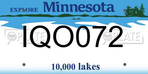 IQO072 Minnesota License Plate