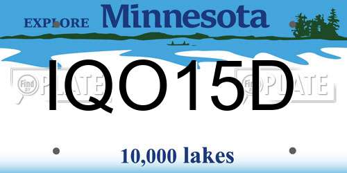 IQO15D Minnesota License Plate