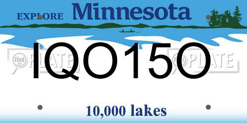 IQO15O Minnesota License Plate