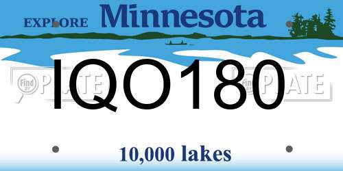 IQO180 Minnesota License Plate