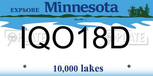IQO18D Minnesota License Plate