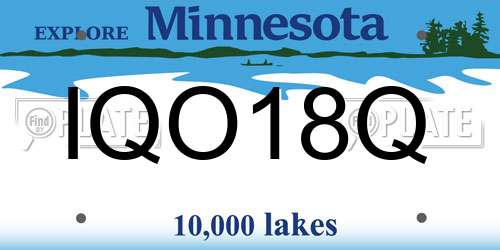 IQO18Q Minnesota License Plate