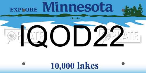 IQOD22 Minnesota License Plate
