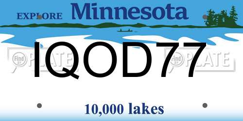 IQOD77 Minnesota License Plate