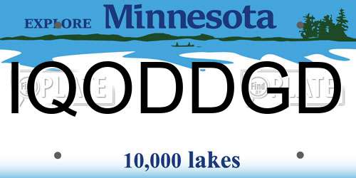 IQODDGD Minnesota License Plate
