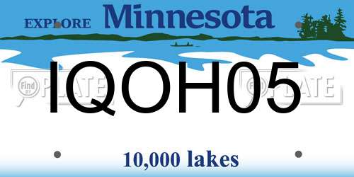 IQOH05 Minnesota License Plate