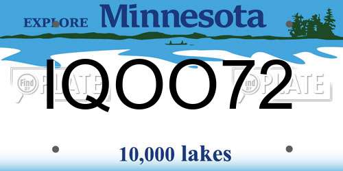 IQOO72 Minnesota License Plate