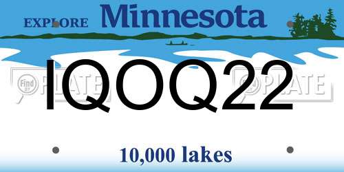 IQOQ22 Minnesota License Plate
