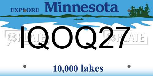 IQOQ27 Minnesota License Plate