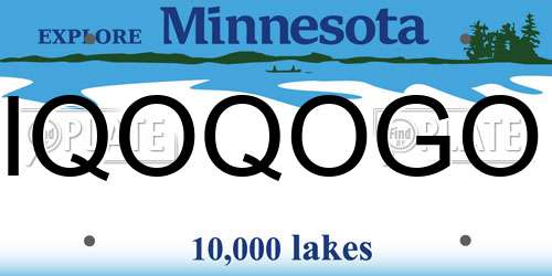 IQOQOGO Minnesota License Plate