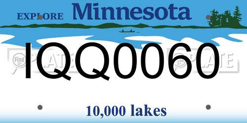 IQQ0060 Minnesota License Plate