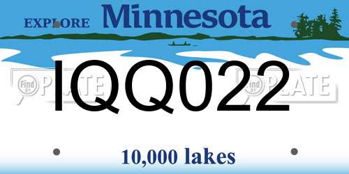 IQQ022 Minnesota License Plate