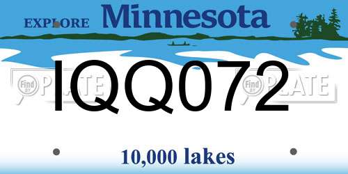 IQQ072 Minnesota License Plate