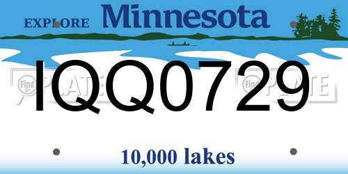 IQQ0729 Minnesota License Plate