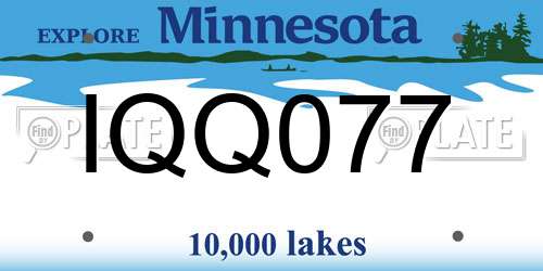 IQQ077 Minnesota License Plate