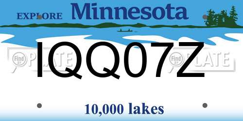 IQQ07Z Minnesota License Plate