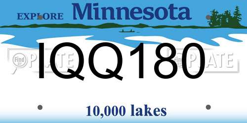 IQQ180 Minnesota License Plate