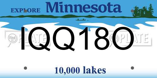 IQQ18O Minnesota License Plate