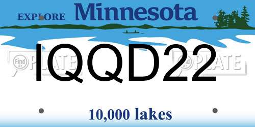IQQD22 Minnesota License Plate