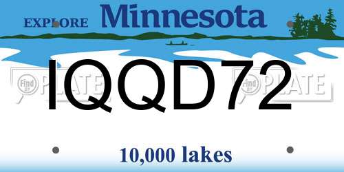 IQQD72 Minnesota License Plate