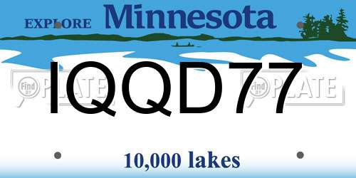 IQQD77 Minnesota License Plate