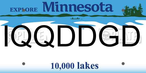 IQQDDGD Minnesota License Plate
